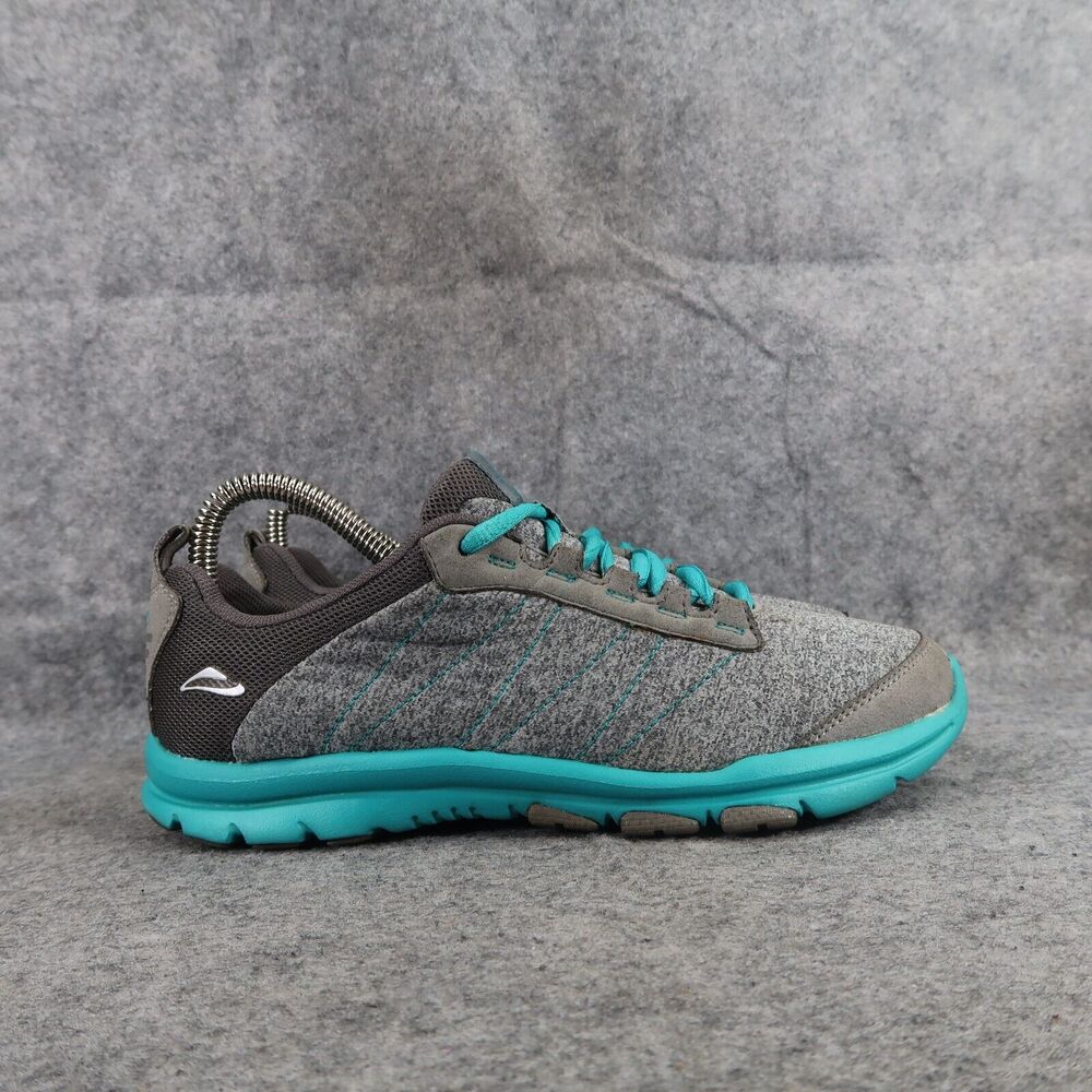 Abeo Shoes Womens 6.5 Athletic Trainers Comfort Walk Run Sport Stellar Grey Teal - Picture 2 of 12